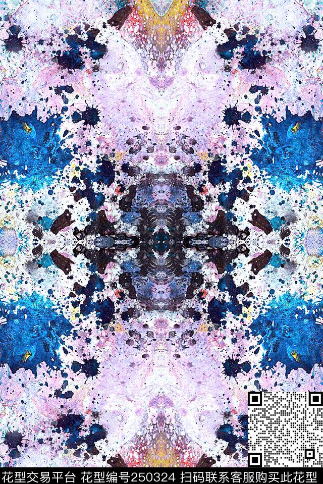 抽象肌理斑驳数码印花华亿平台下载（图片编号: 250324） - 瓦栏（Walan）