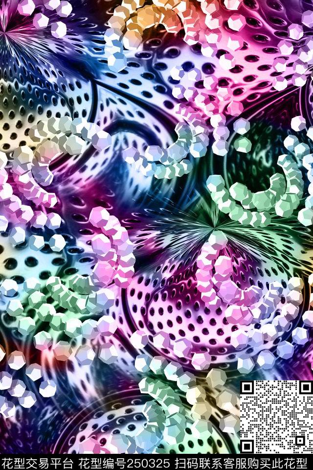 抽象绚丽七彩色数码印花华亿平台下载（图片编号: 250325） - 瓦栏（Walan）