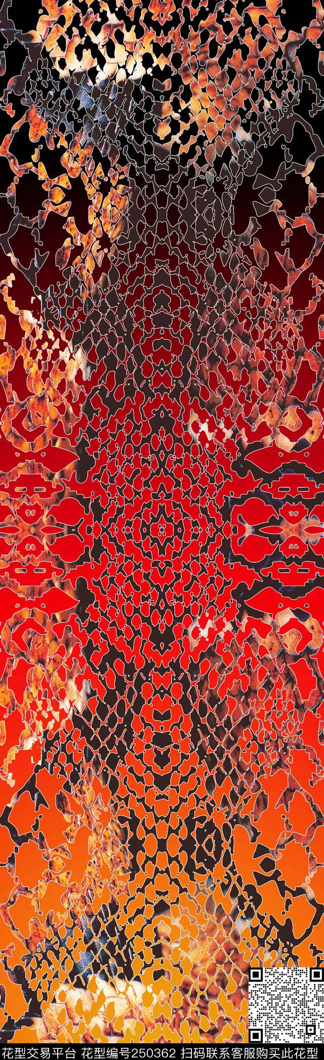 抽象豹纹动物纹数码印花华亿平台下载（图片编号: 250362） - 瓦栏（Walan）