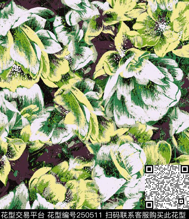 花卉绽放花卉休闲数码印花华亿平台下载（图片编号: 250511） - 瓦栏（Walan）