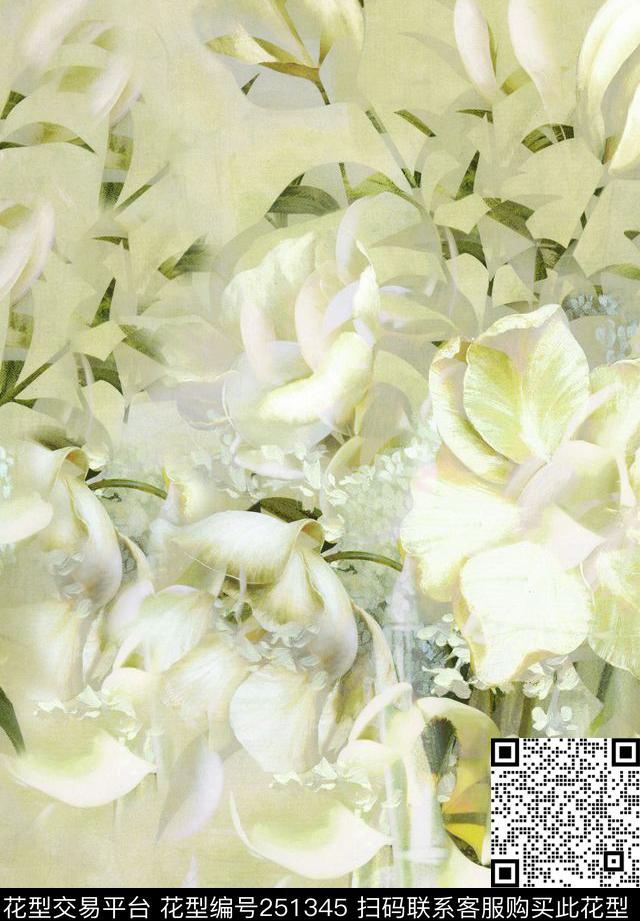 清新淡雅古典数码印花华亿平台下载（图片编号: 251345） - 瓦栏（Walan）