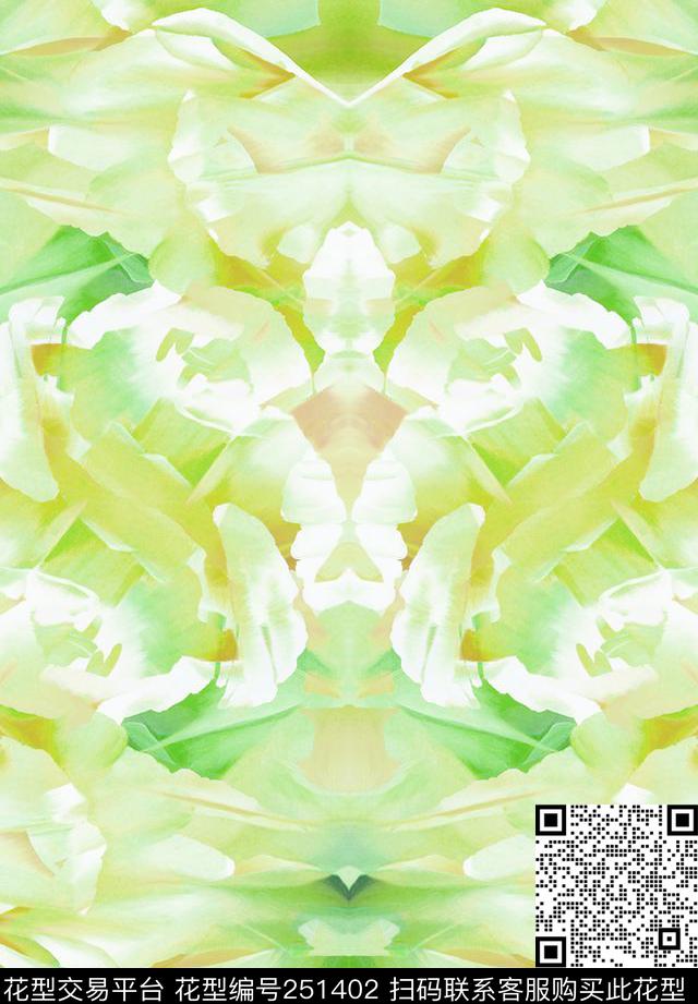 花卉休闲抽象数码印花华亿平台下载（图片编号: 251402） - 瓦栏（Walan）