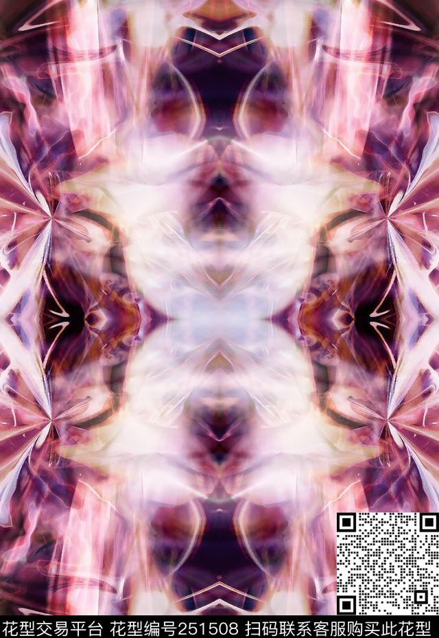 对称抽象光感对称抽象数码印花华亿平台下载（图片编号: 251508） - 瓦栏（Walan）