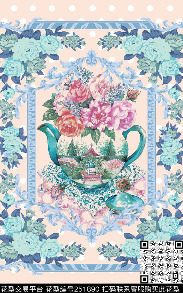 清新淡雅插画复古小清新P-田园风/Countryside传统印花华亿平台下载（图片编号: 251890） - 瓦栏（Walan）