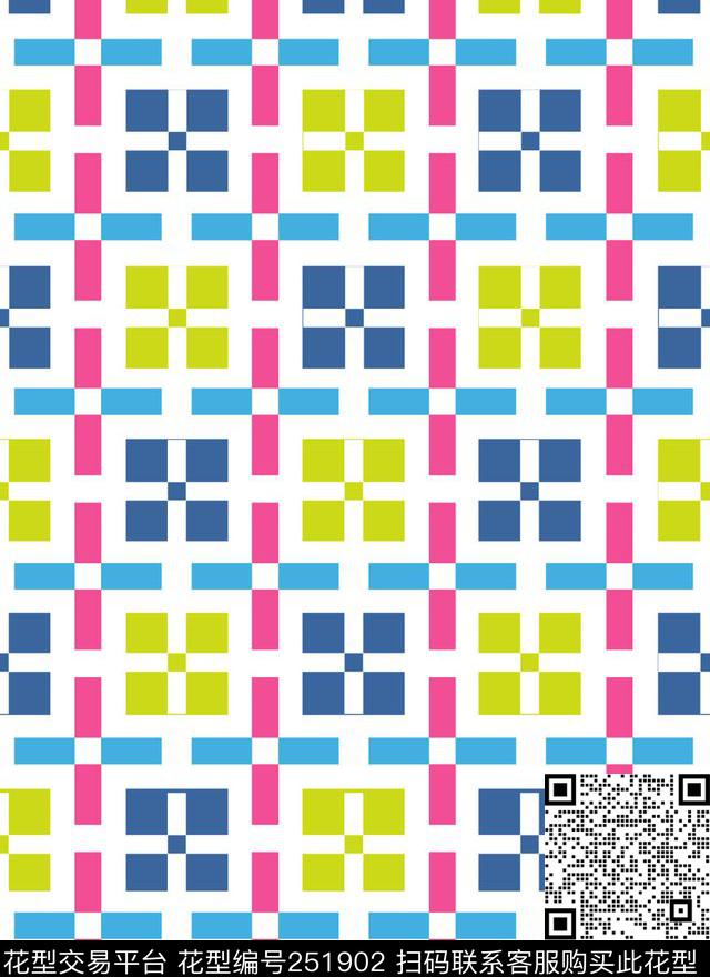 复古格子几何传统印花华亿平台下载（图片编号: 251902） - 瓦栏（Walan）