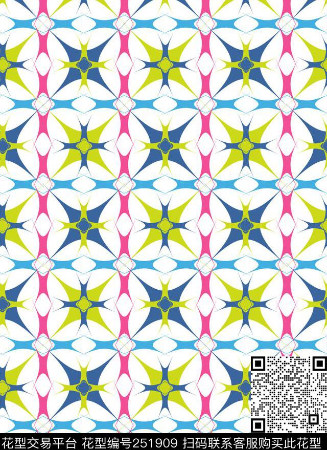 传统华亿平台几何四方连续X-字母符号/Letter传统印花华亿平台下载（图片编号: 251909） - 瓦栏（Walan）