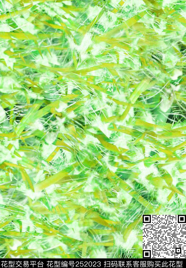 抽象肌理笔触绿色植物抽象水彩数码印花华亿平台下载（图片编号: 252023） - 瓦栏（Walan）