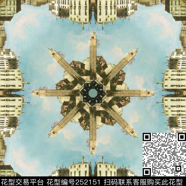 定位方巾油画城市知性方巾数码印花华亿平台下载（图片编号: 252151） - 瓦栏（Walan）