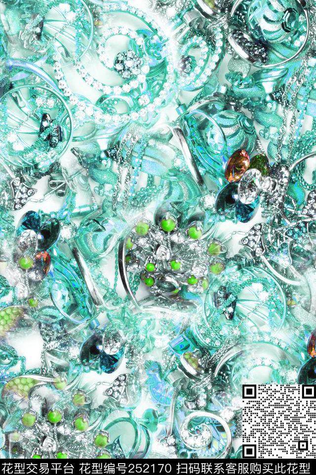 写实珠宝钻石首饰钻戒大牌风闪烁富贵高贵璀璨奢华休闲抽象数码印花华亿平台下载（图片编号: 252170） - 瓦栏（Walan）