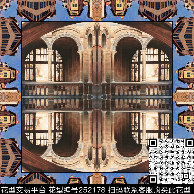 定位方巾油画城市建筑知性方巾数码印花华亿平台下载（图片编号: 252178） - 瓦栏（Walan）