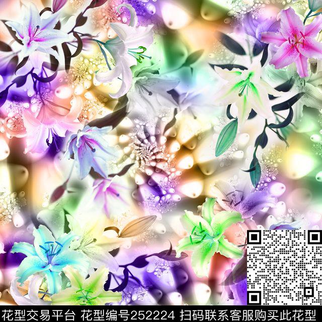 炫彩海洋海底海洋爆款散花数码印花华亿平台下载（图片编号: 252224） - 瓦栏（Walan）