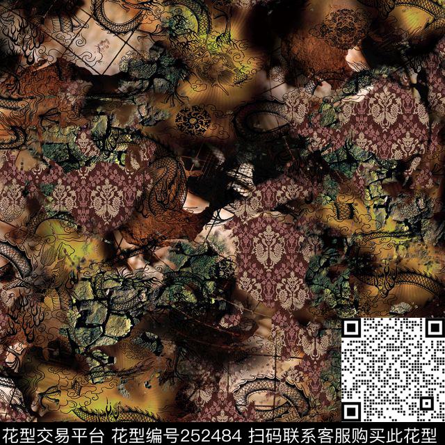 肌理蕾丝复古裤子裤料感悟抽象数码印花华亿平台下载（图片编号: 252484） - 瓦栏（Walan）