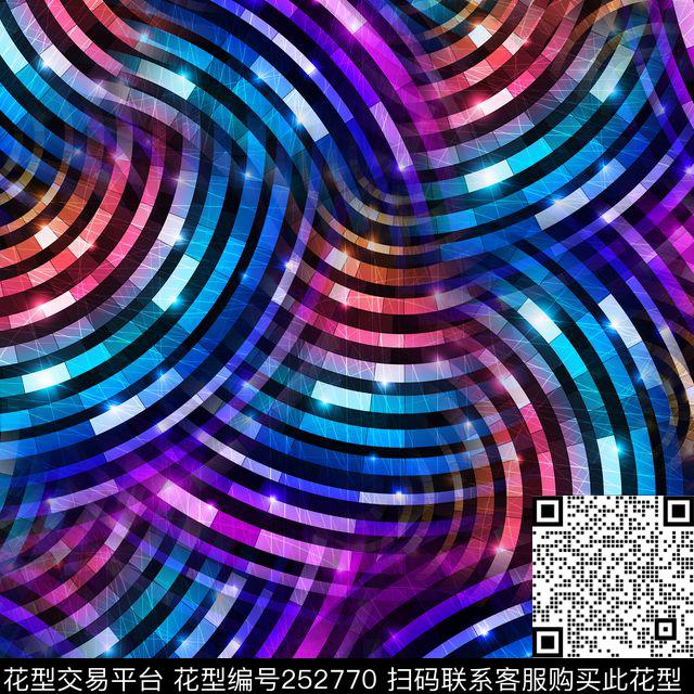 几何圆圈彩圈光线前卫几何数码印花华亿平台下载（图片编号: 252770） - 瓦栏（Walan）