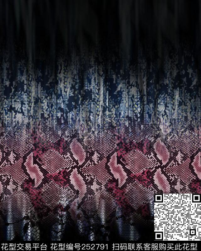 定位肌理蛇皮时尚定位数码印花华亿平台下载（图片编号: 252791） - 瓦栏（Walan）