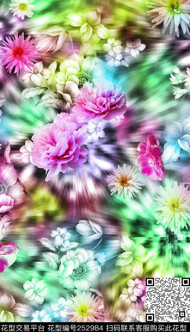 炫彩绚丽迷人花卉肌理皮毛花卉数码印花华亿平台下载（图片编号: 252984） - 瓦栏（Walan）