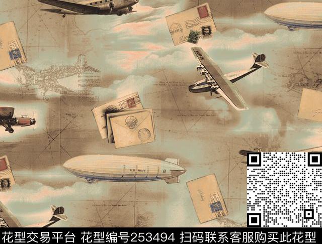 怀旧青春童年飞机模型泛黄回忆数码印花华亿平台下载（图片编号: 253494） - 瓦栏（Walan）