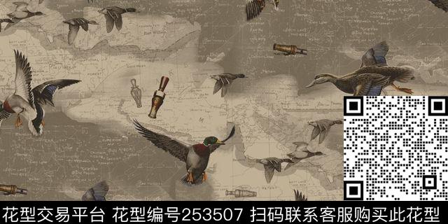 怀旧青春童年鸟动物泛黄回忆数码印花华亿平台下载（图片编号: 253507） - 瓦栏（Walan）