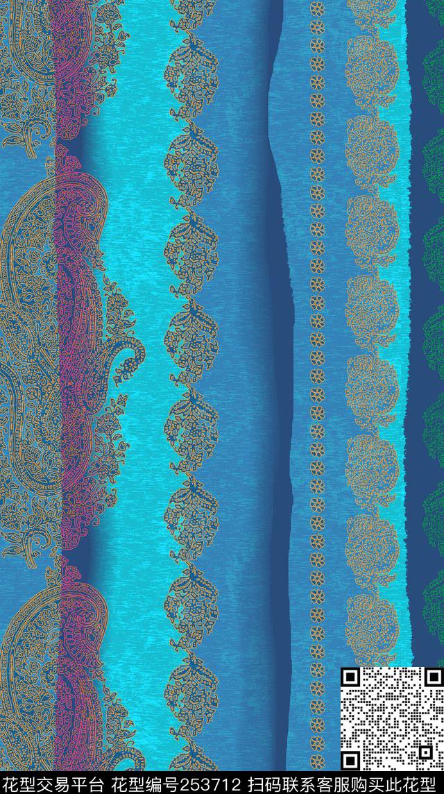 色块蕾丝欧式传统印花华亿平台下载（图片编号: 253712） - 瓦栏（Walan）