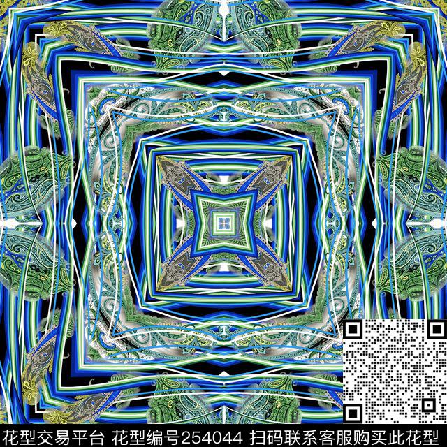 边框欧式复古古典方巾佩斯利腰果方巾佩斯利围巾数码印花华亿平台下载（图片编号: 254044） - 瓦栏（Walan）