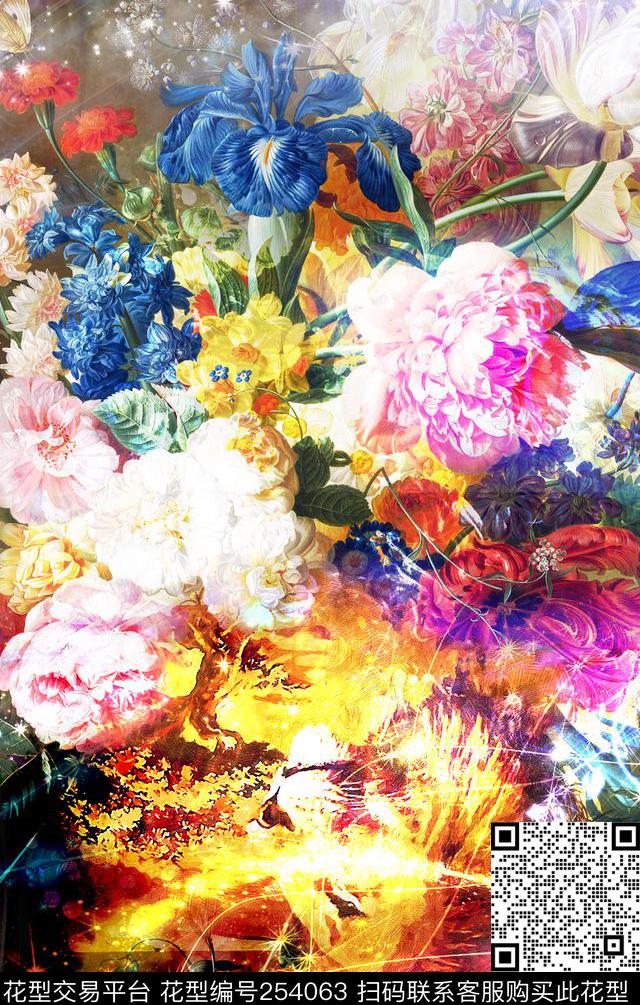 定位绚丽油画炫彩璀璨数码印花华亿平台下载（图片编号: 254063） - 瓦栏（Walan）