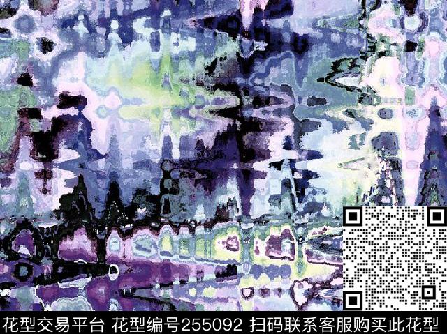 抽象肌理波纹水波纹数码印花华亿平台下载（图片编号: 255092） - 瓦栏（Walan）