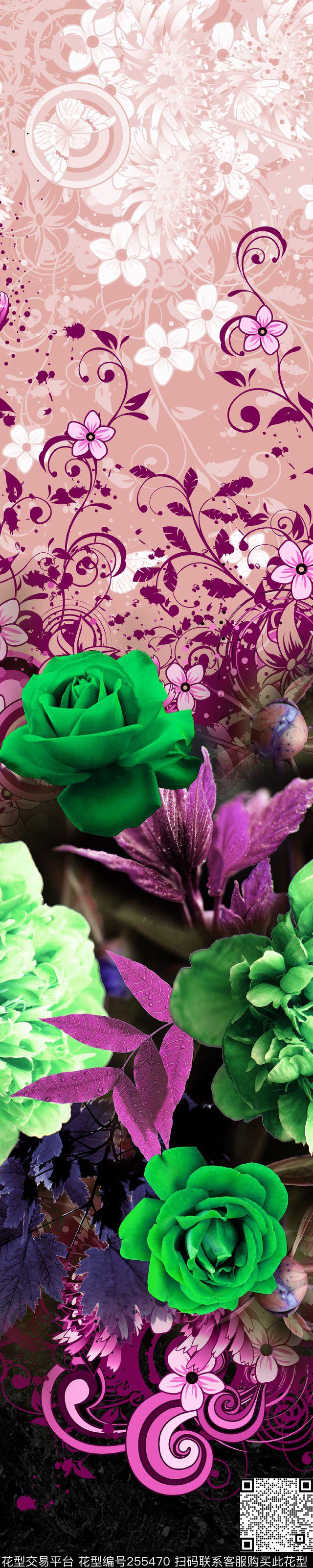 定位写实照片花卉时尚定位数码印花华亿平台下载（图片编号: 255470） - 瓦栏（Walan）