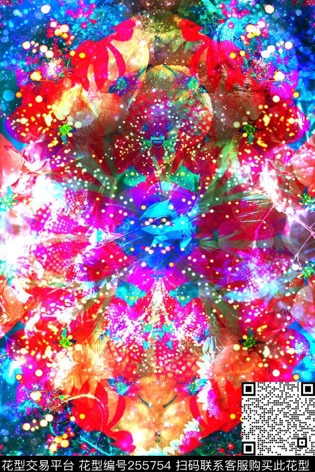 镜像对称光感数码印花华亿平台下载（图片编号: 255754） - 瓦栏（Walan）