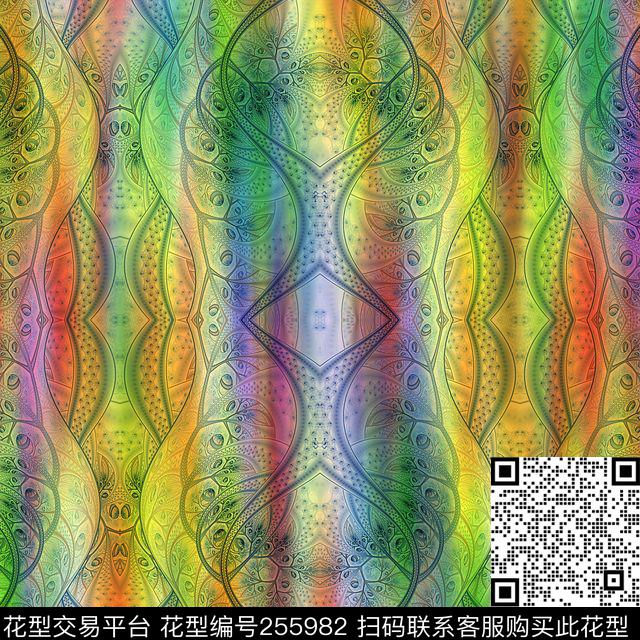 肌理渐变感悟抽象数码印花华亿平台下载（图片编号: 255982） - 瓦栏（Walan）