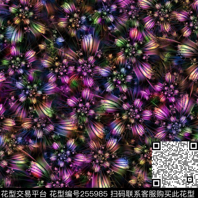肌理花卉抽象炫彩神秘感悟抽象数码印花华亿平台下载（图片编号: 255985） - 瓦栏（Walan）