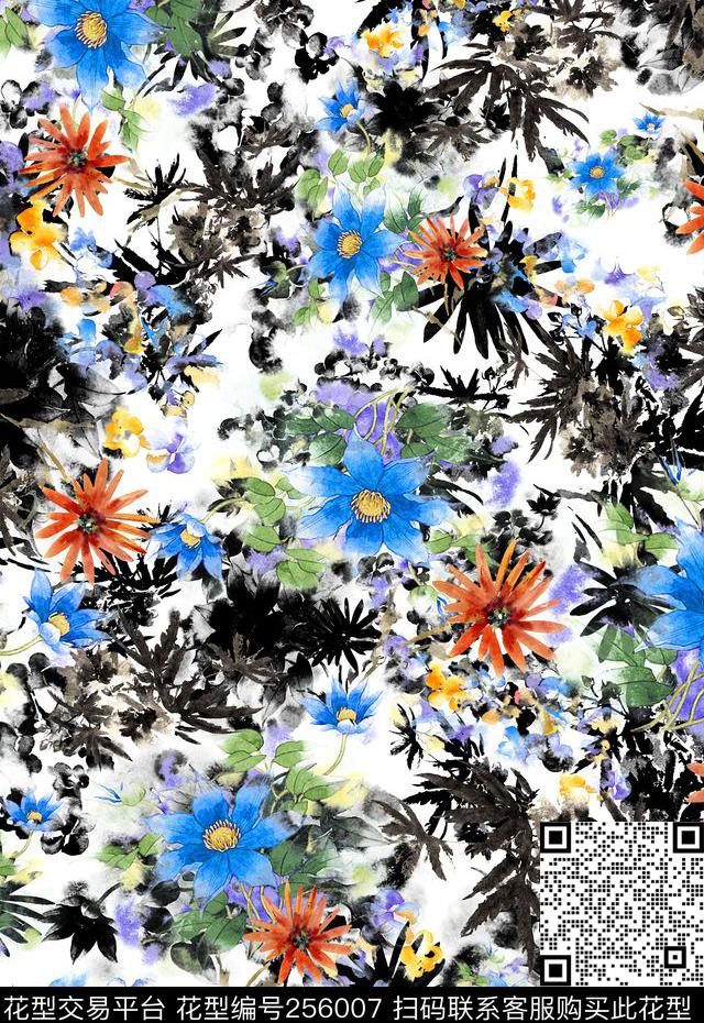 花卉数码印花华亿平台下载（图片编号: 256007） - 瓦栏（Walan）