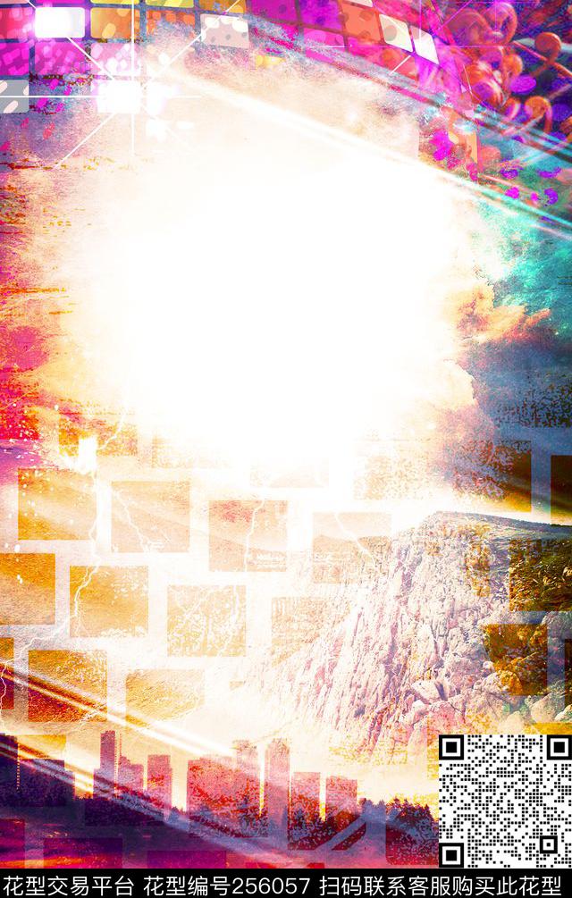 璀璨光感城市数码印花华亿平台下载（图片编号: 256057） - 瓦栏（Walan）