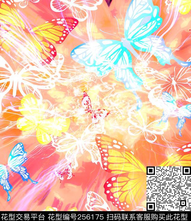 梦幻蝴蝶数码印花华亿平台下载（图片编号: 256175） - 瓦栏（Walan）