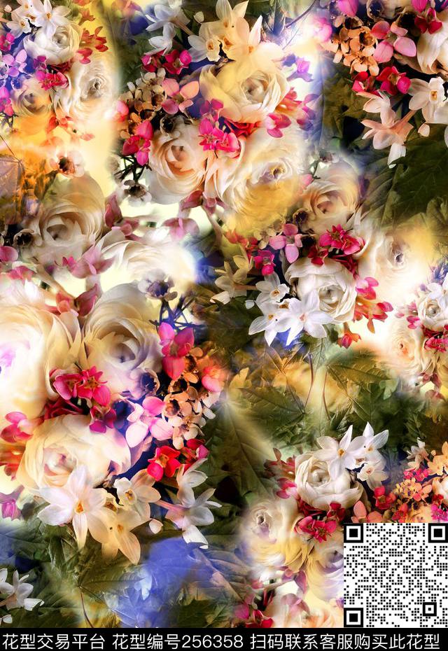多彩花卉写实照片花卉数码印花华亿平台下载（图片编号: 256358） - 瓦栏（Walan）