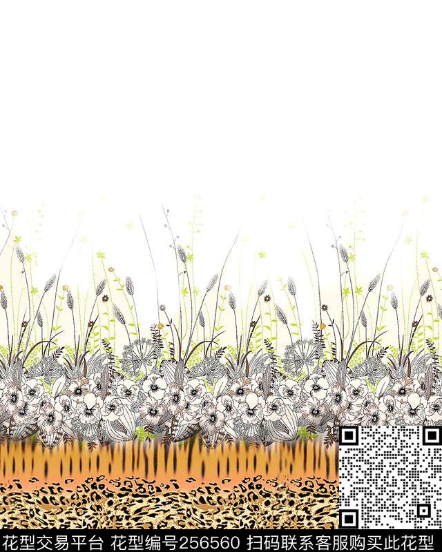 迷人花卉油画古典数码印花华亿平台下载（图片编号: 256560） - 瓦栏（Walan）