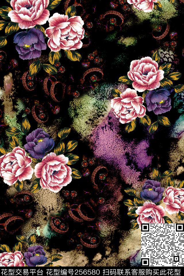 老人服装老人装暗色调数码印花华亿平台下载（图片编号: 256580） - 瓦栏（Walan）