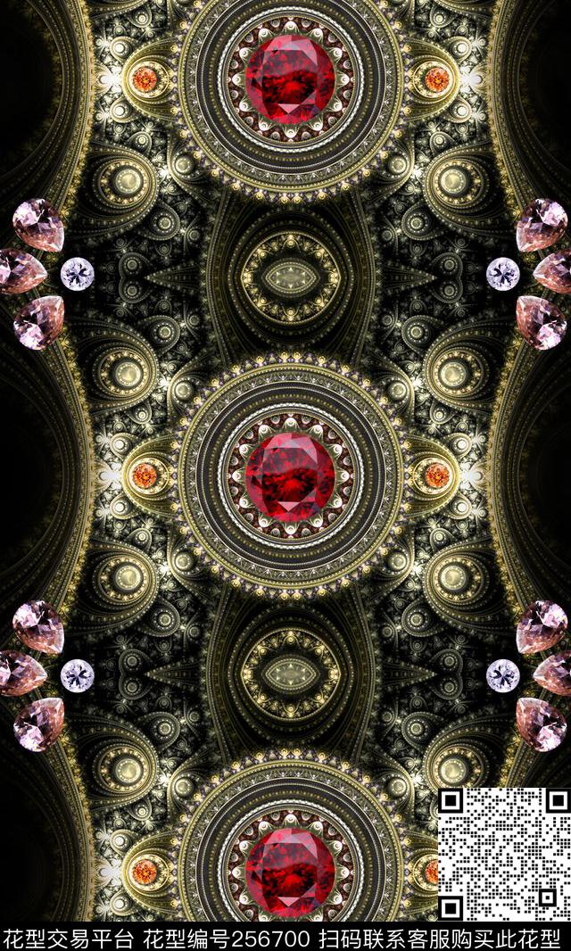 欧式珠宝钻石复古高贵定位定位数码印花华亿平台下载（图片编号: 256700） - 瓦栏（Walan）