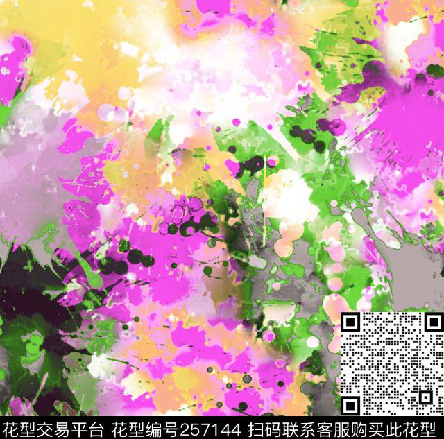 抽象肌理水彩墨渍墨点墨迹斑驳泼墨效果数码印花华亿平台下载（图片编号: 257144） - 瓦栏（Walan）