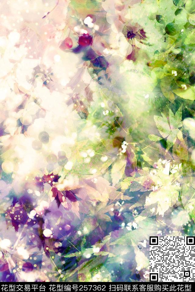 光线中国风花卉数码印花华亿平台下载（图片编号: 257362） - 瓦栏（Walan）