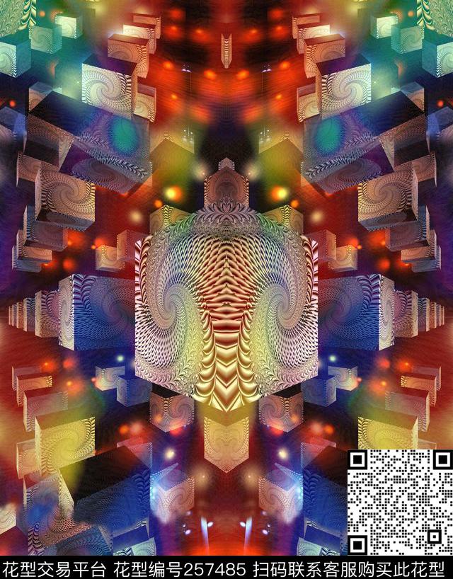 方块金属感科技格子几何数码印花华亿平台下载（图片编号: 257485） - 瓦栏（Walan）