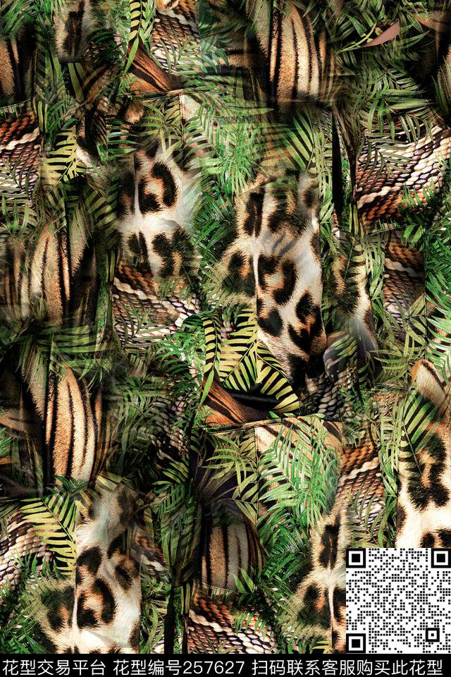 豹纹野性时尚数码印花华亿平台下载（图片编号: 257627） - 瓦栏（Walan）