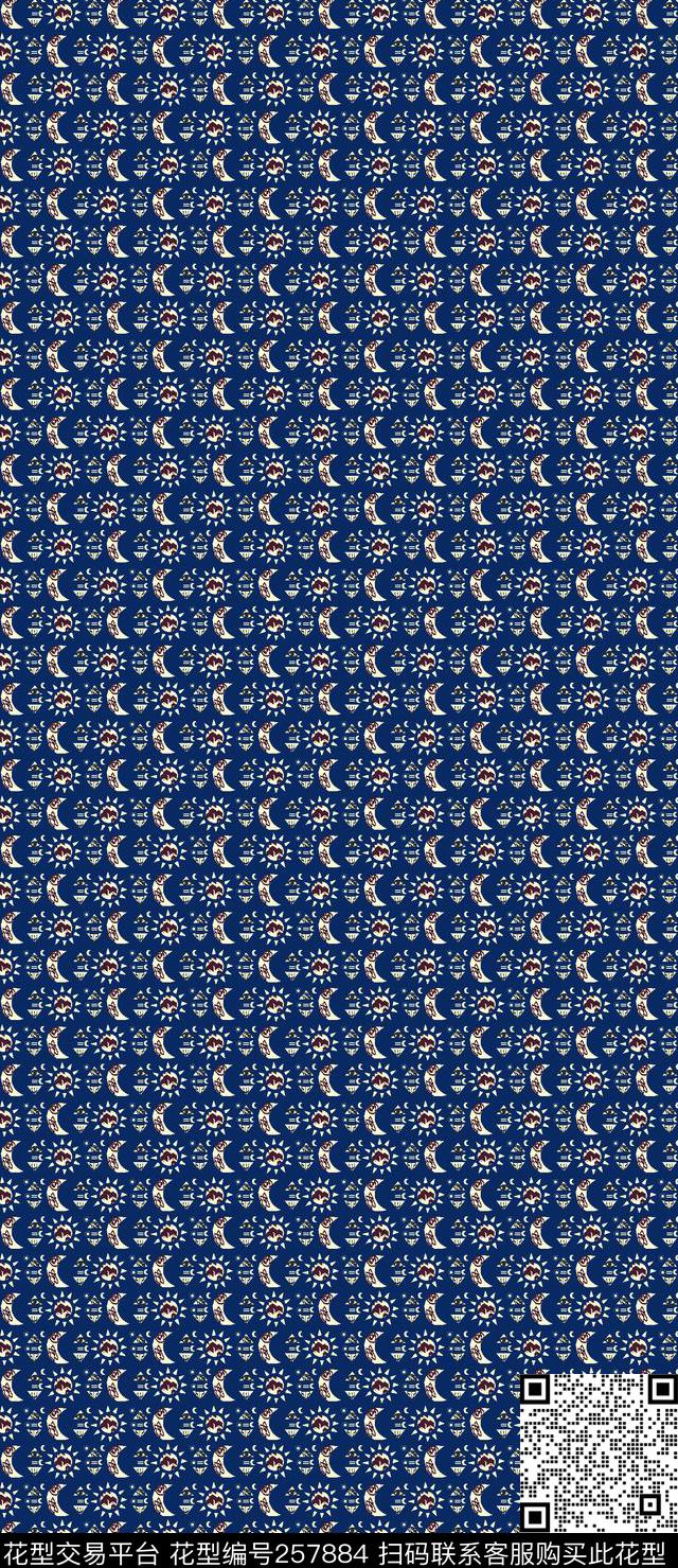 简约经典月亮传统印花华亿平台下载（图片编号: 257884） - 瓦栏（Walan）