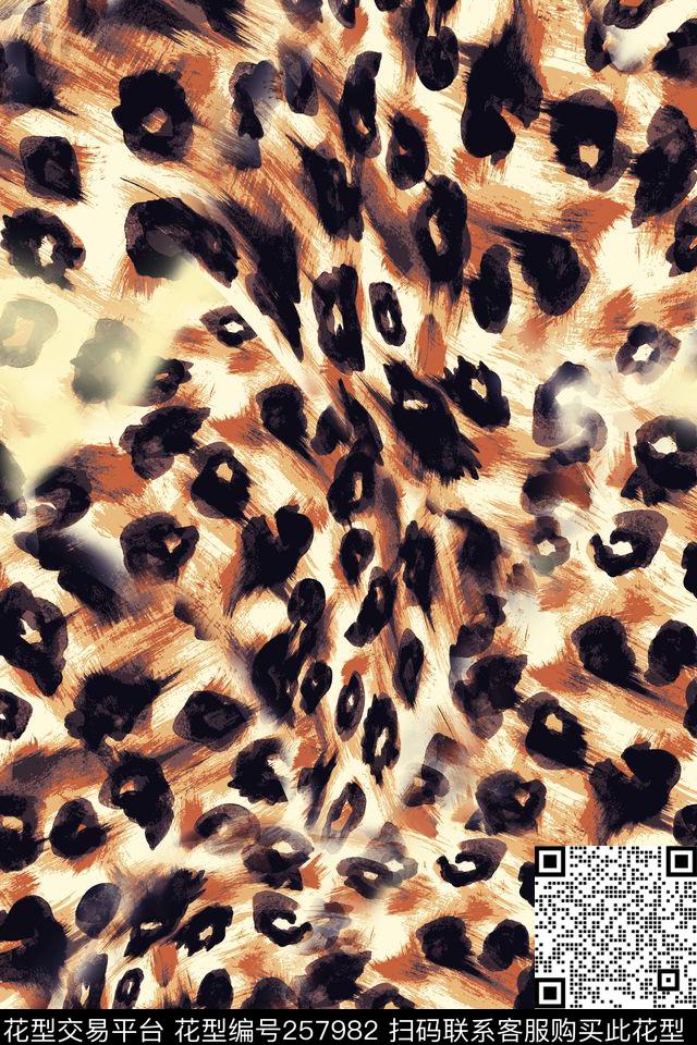 豹纹野性性感数码印花华亿平台下载（图片编号: 257982） - 瓦栏（Walan）