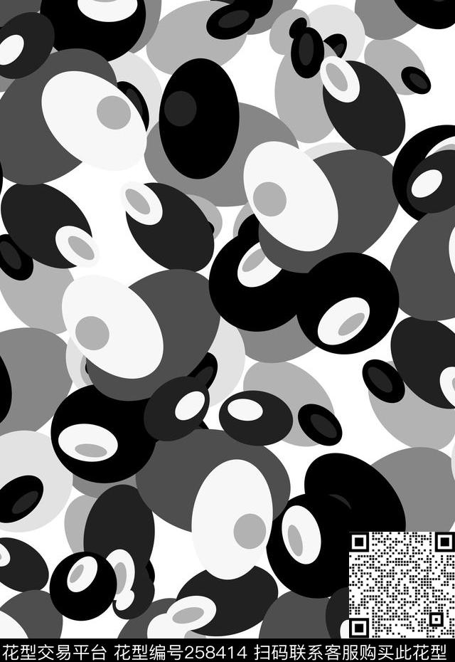 几何有点黑白传统印花华亿平台下载（图片编号: 258414） - 瓦栏（Walan）