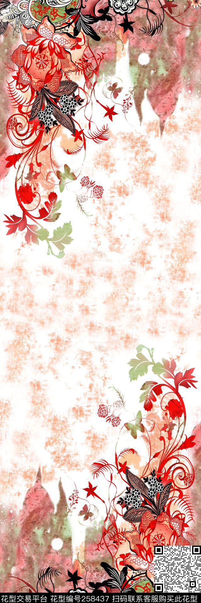 定位花卉双边数码印花华亿平台下载（图片编号: 258437） - 瓦栏（Walan）