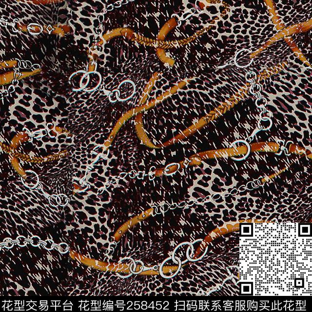 链条皮带豹纹数码印花华亿平台下载（图片编号: 258452） - 瓦栏（Walan）