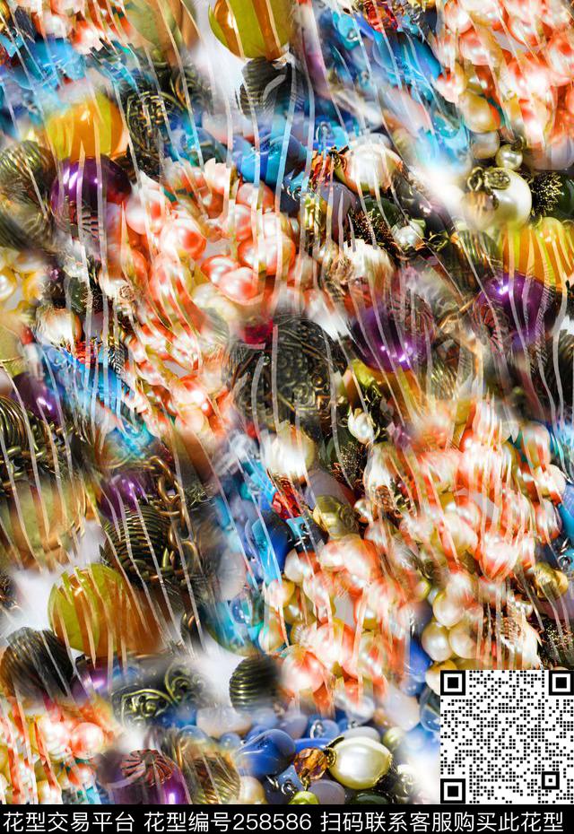 珠宝动物纹条纹数码印花华亿平台下载（图片编号: 258586） - 瓦栏（Walan）