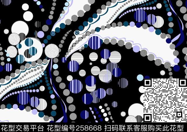 几何拼图圆点传统印花华亿平台下载（图片编号: 258668） - 瓦栏（Walan）