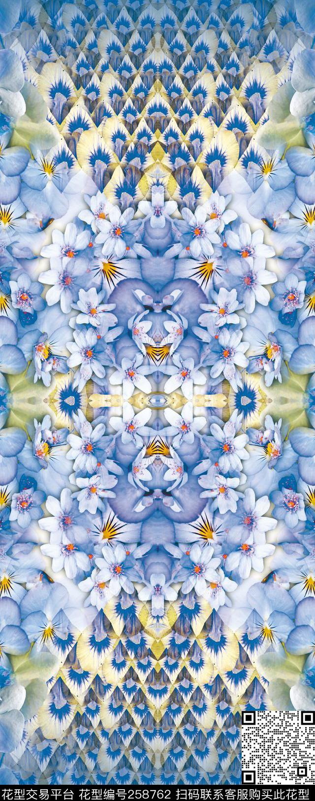 花卉定位数码印花华亿平台下载（图片编号: 258762） - 瓦栏（Walan）