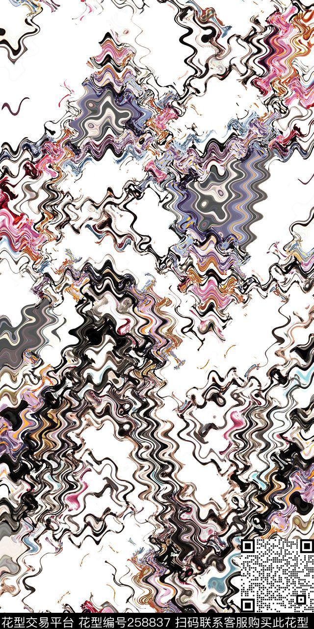 波纹水波纹抽象肌理数码印花华亿平台下载（图片编号: 258837） - 瓦栏（Walan）