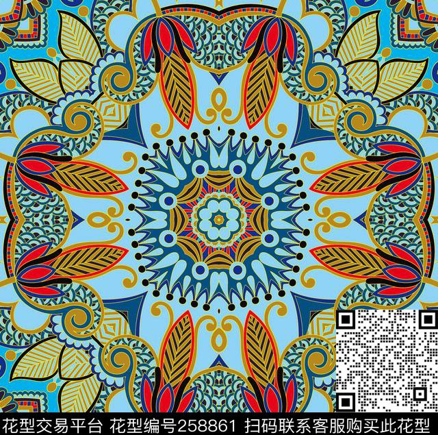 传统印花华亿平台下载（图片编号: 258861） - 瓦栏（Walan）